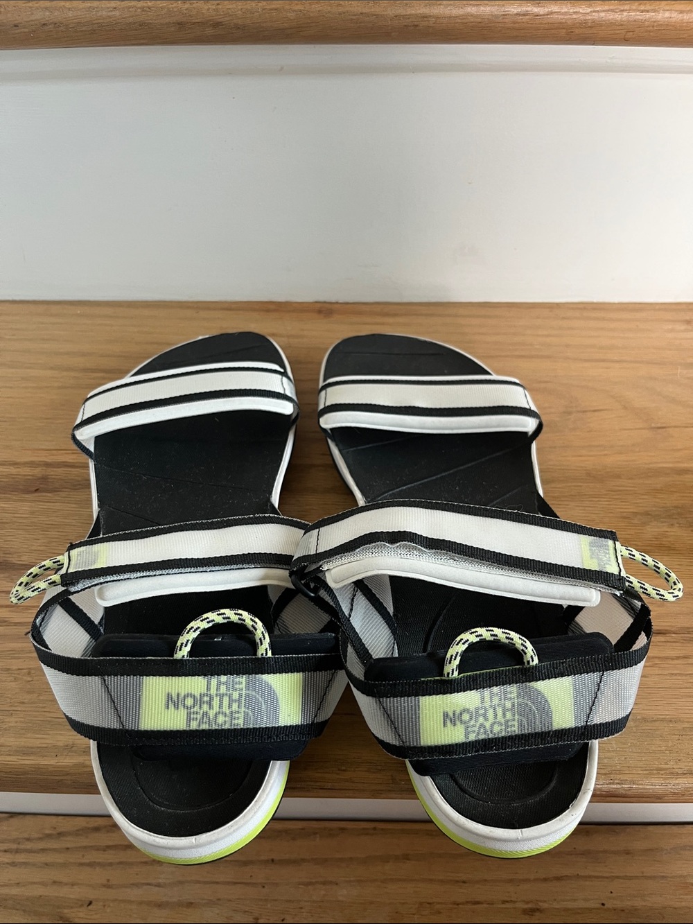 The North Face Black, White & Neon Yellow Sport Sandals